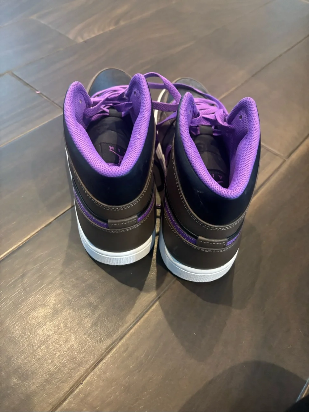 Jordan High-Top Sneakers in Purple and Brown with White Midsole